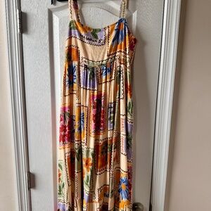 🌺 Paper Heart Patchwork Floral Maxi Dress – Size S